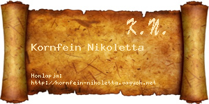 Kornfein Nikoletta névjegykártya