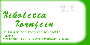 nikoletta kornfein business card